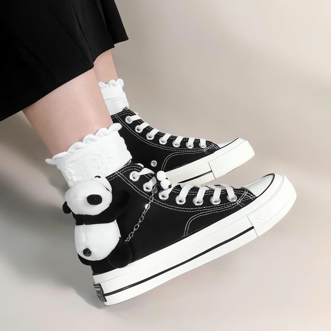 Weirdcore Panda Canvas Shoes - KAYSMAR