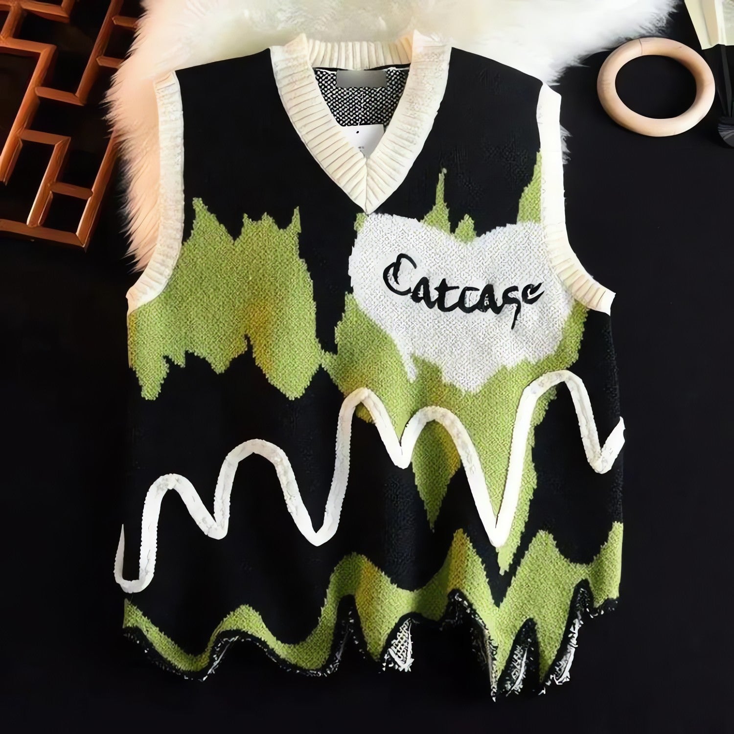Weirdcore Wavy Striped Sweater Vest - KAYSMAR