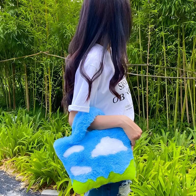 White Clouds & Blue Sky Fluffy Bag - KAYSMAR