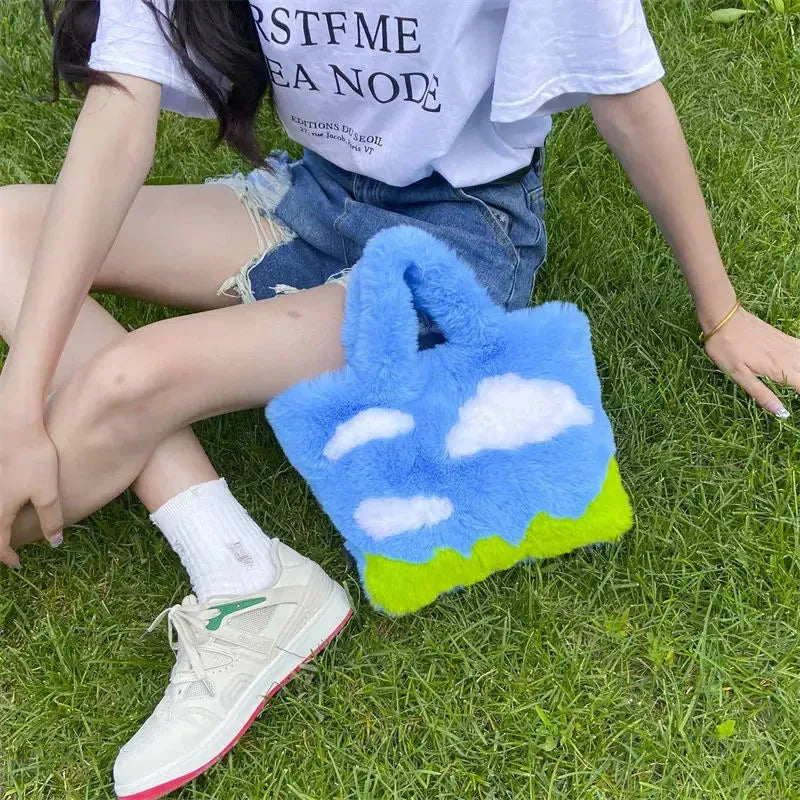 White Clouds & Blue Sky Fluffy Bag - KAYSMAR