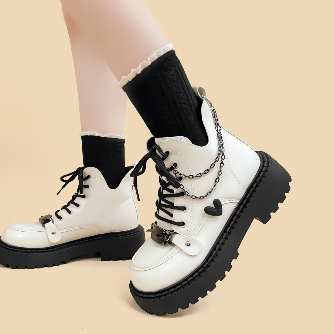 White Platform Boots - KAYSMAR