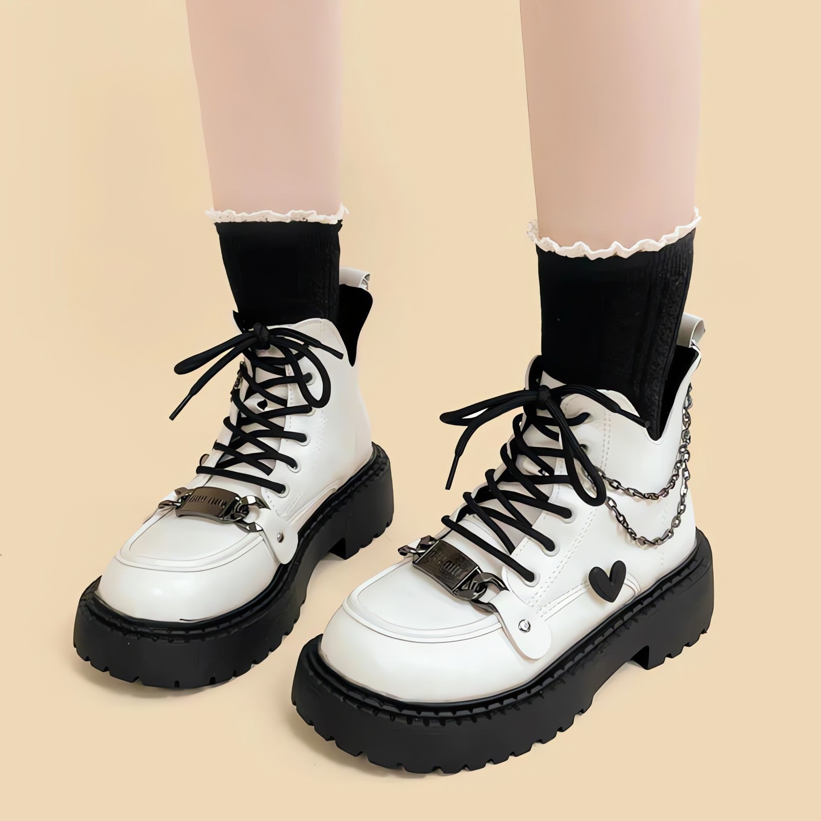 White Platform Boots - KAYSMAR