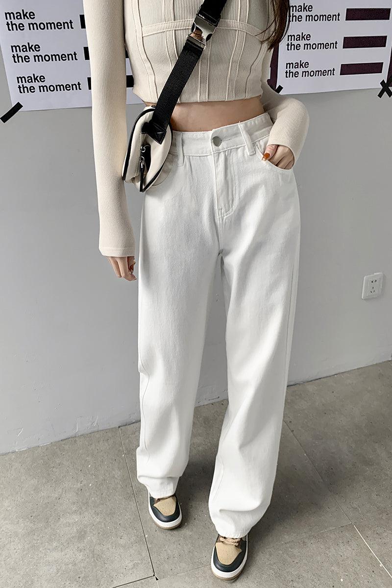 Wide Leg High Waist Casual Jeans - KAYSMAR