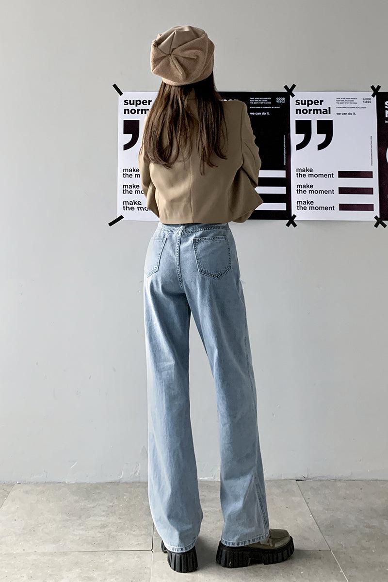 Wide Leg High Waist Casual Jeans - KAYSMAR