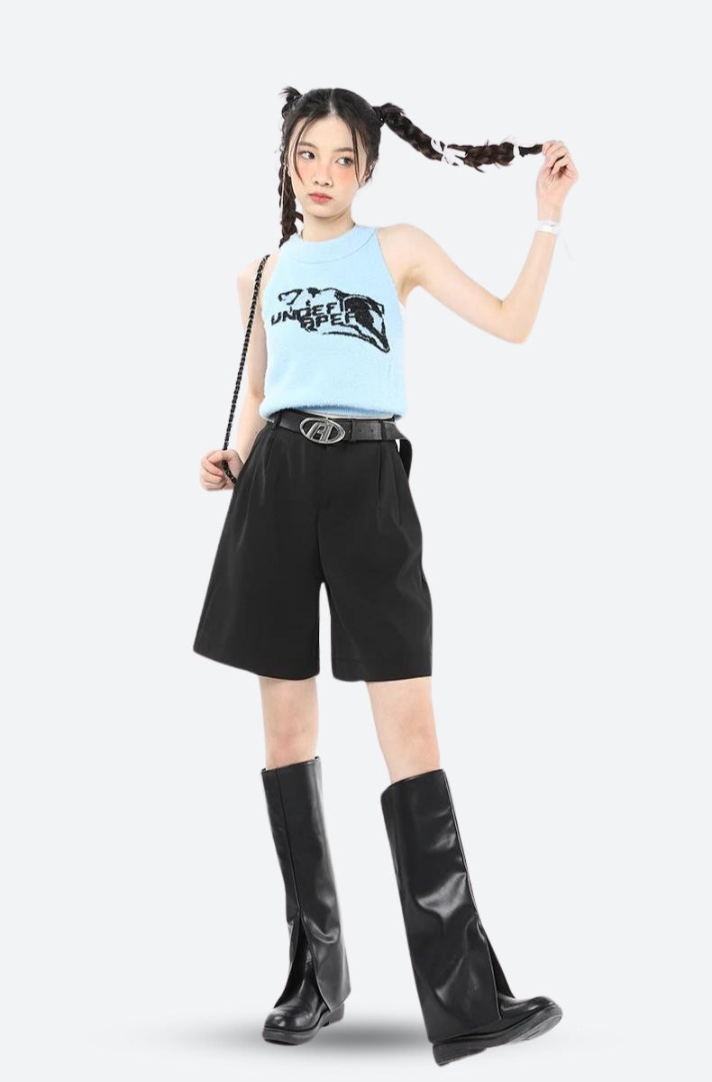 Wide Leg Pleated Shorts - KAYSMAR