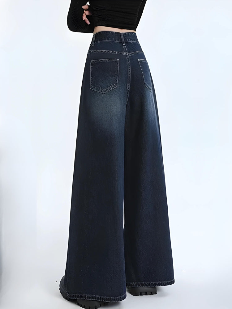 Wide Leg Regular Waist Jeans - KAYSMAR