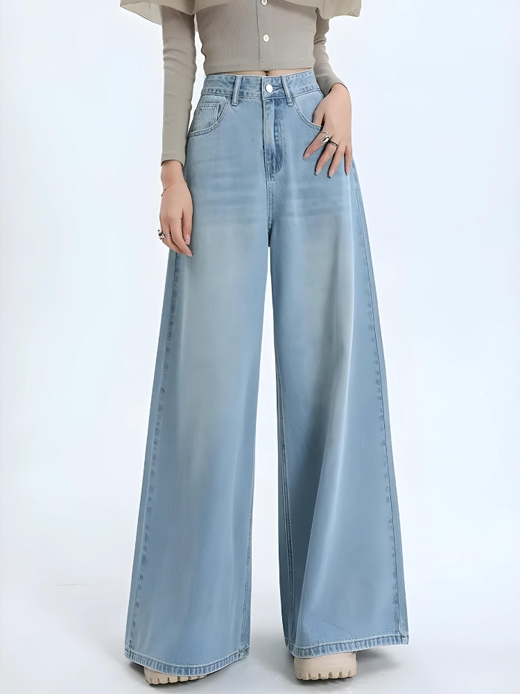 Wide Leg Regular Waist Jeans - KAYSMAR