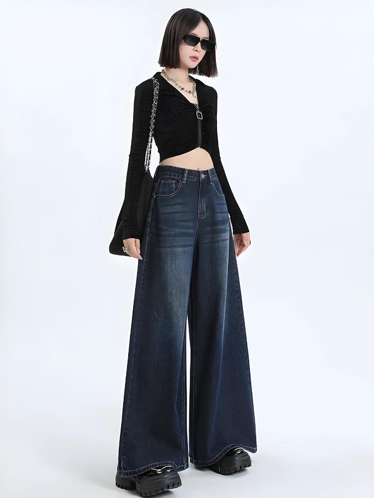 Wide Leg Regular Waist Jeans - KAYSMAR