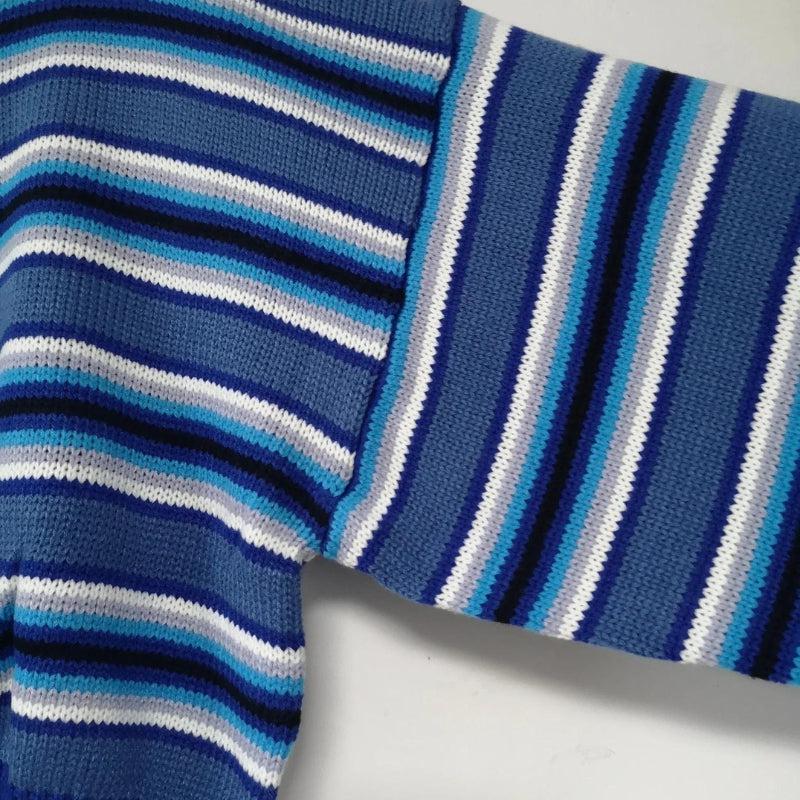 Wide Sleeved Striped Knitted Sweater - KAYSMAR