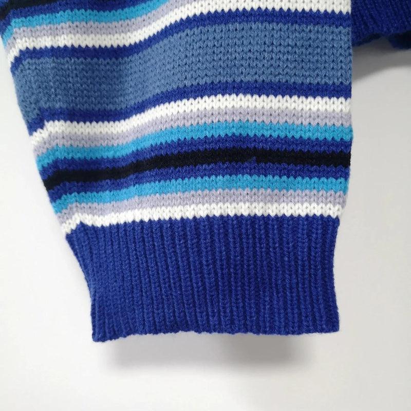 Wide Sleeved Striped Knitted Sweater - KAYSMAR