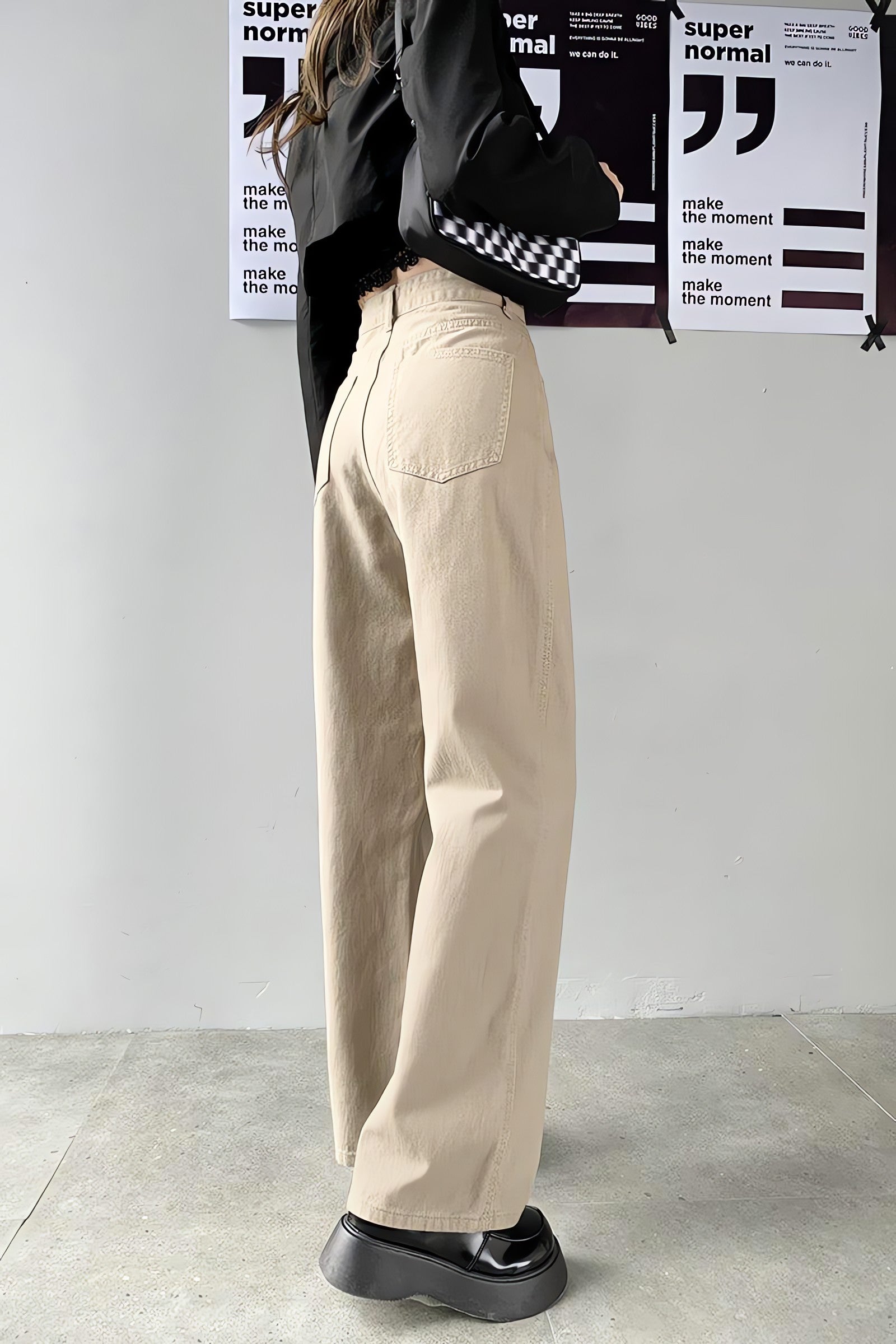 Wide Leg High Waist Casual Jeans - KAYSMAR