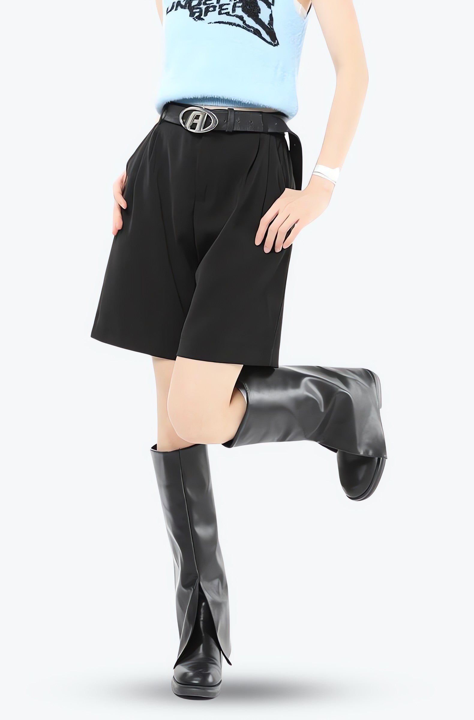 Wide Leg Pleated Shorts - KAYSMAR