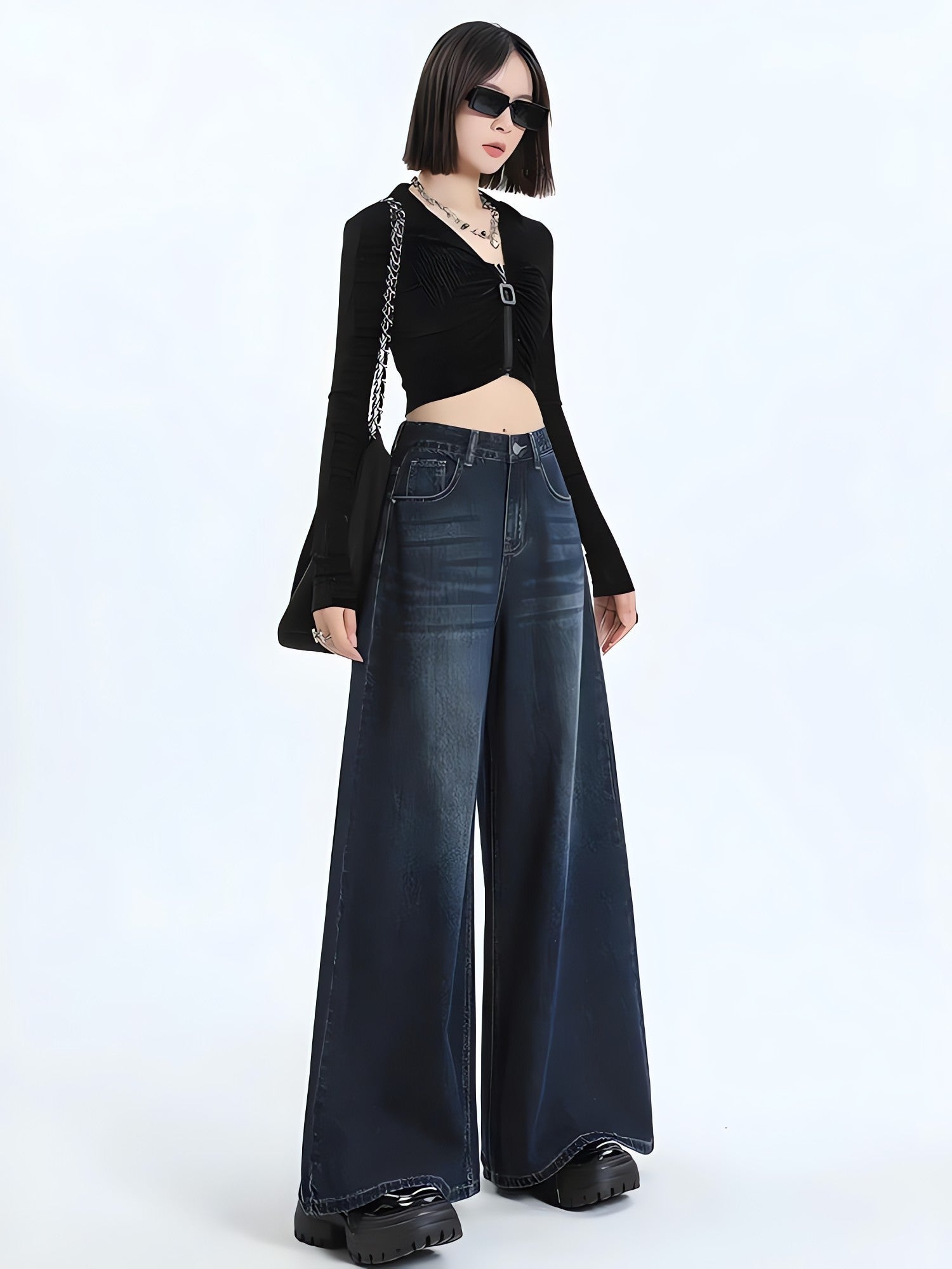Wide Leg Regular Waist Jeans - KAYSMAR