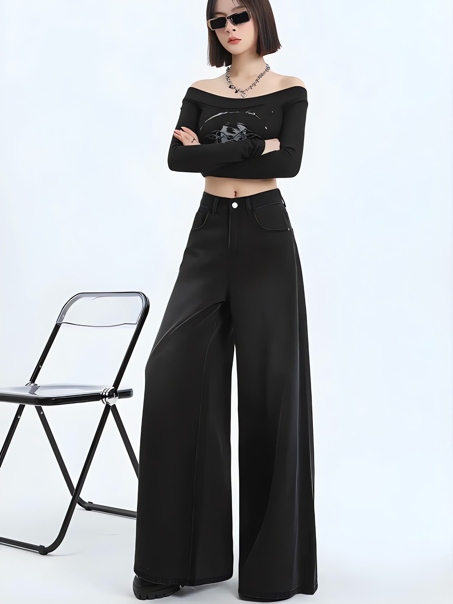 Wide Leg Regular Waist Jeans - KAYSMAR
