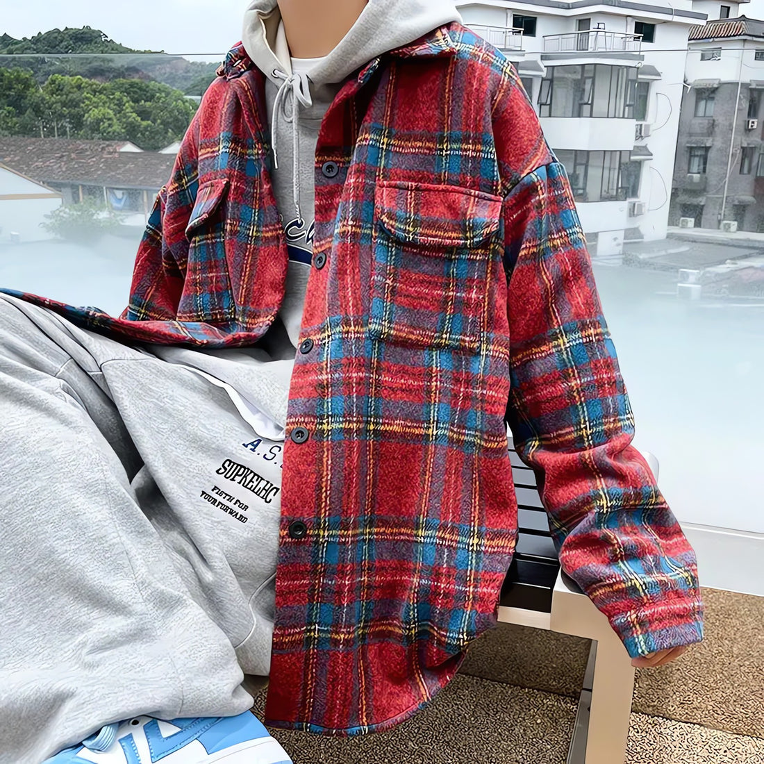 Wool Plaid Shirt Jacket - KAYSMAR