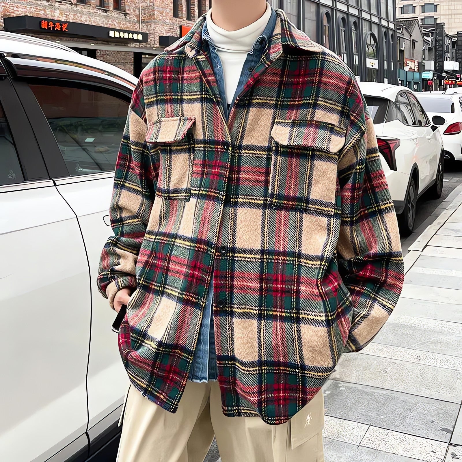 Wool Plaid Shirt Jacket - KAYSMAR