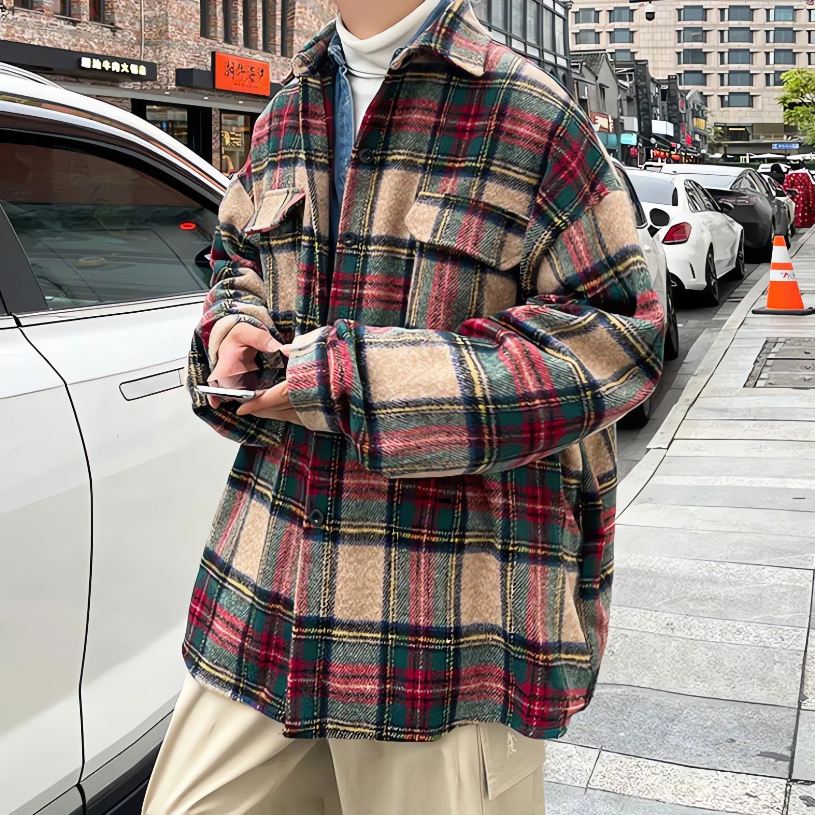 Wool Plaid Shirt Jacket - KAYSMAR