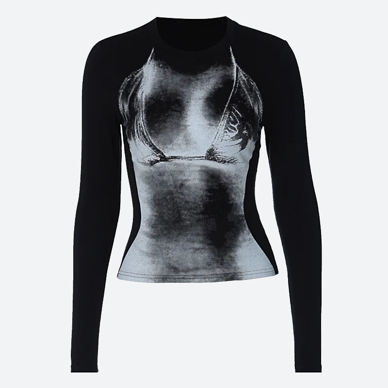 Y2K 3D Body Print Top - KAYSMAR