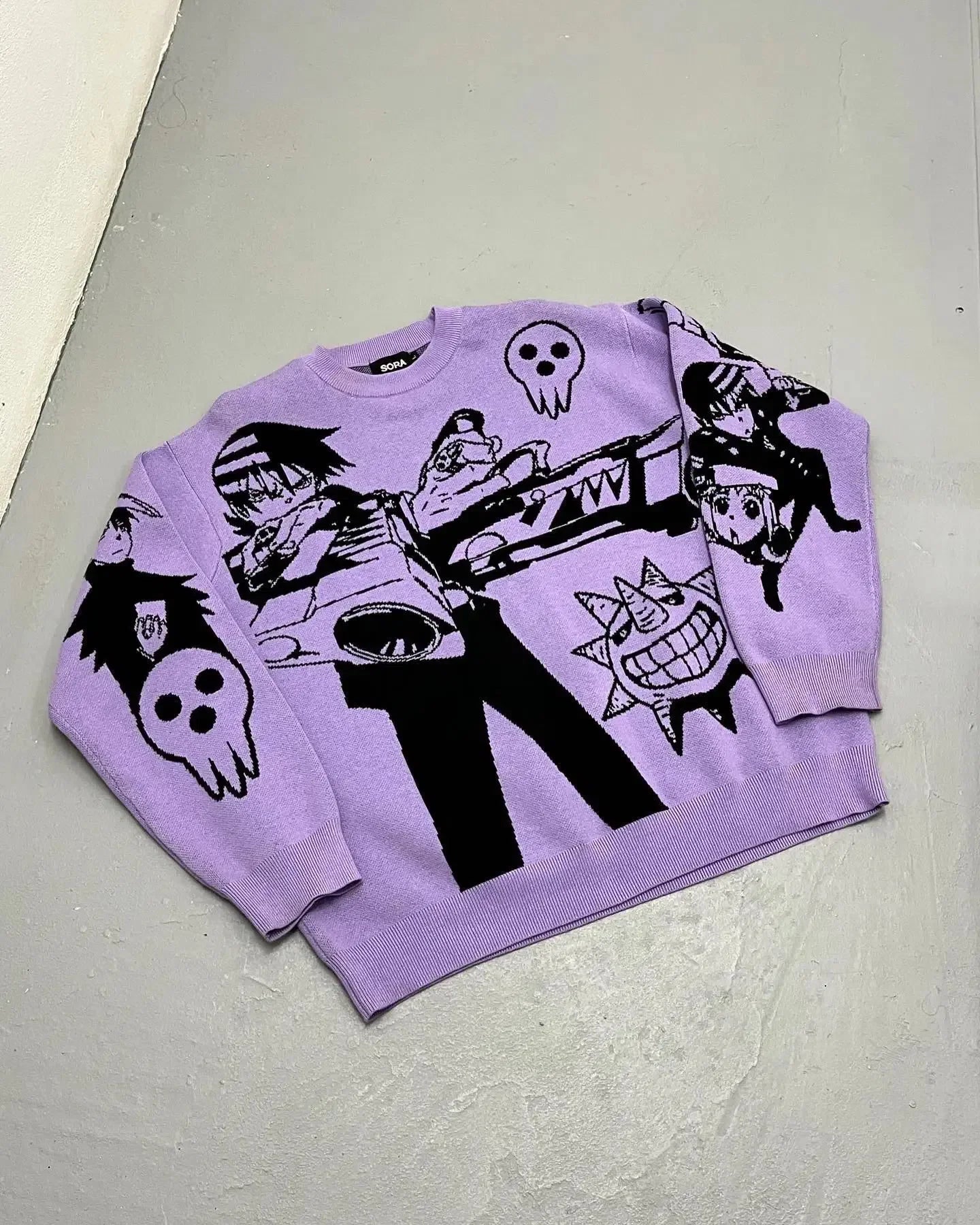 Y2K Anime Knitted Sweater - KAYSMAR