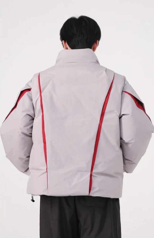 Y2K Asymmetrical Zipper Puffer Jacket - KAYSMAR