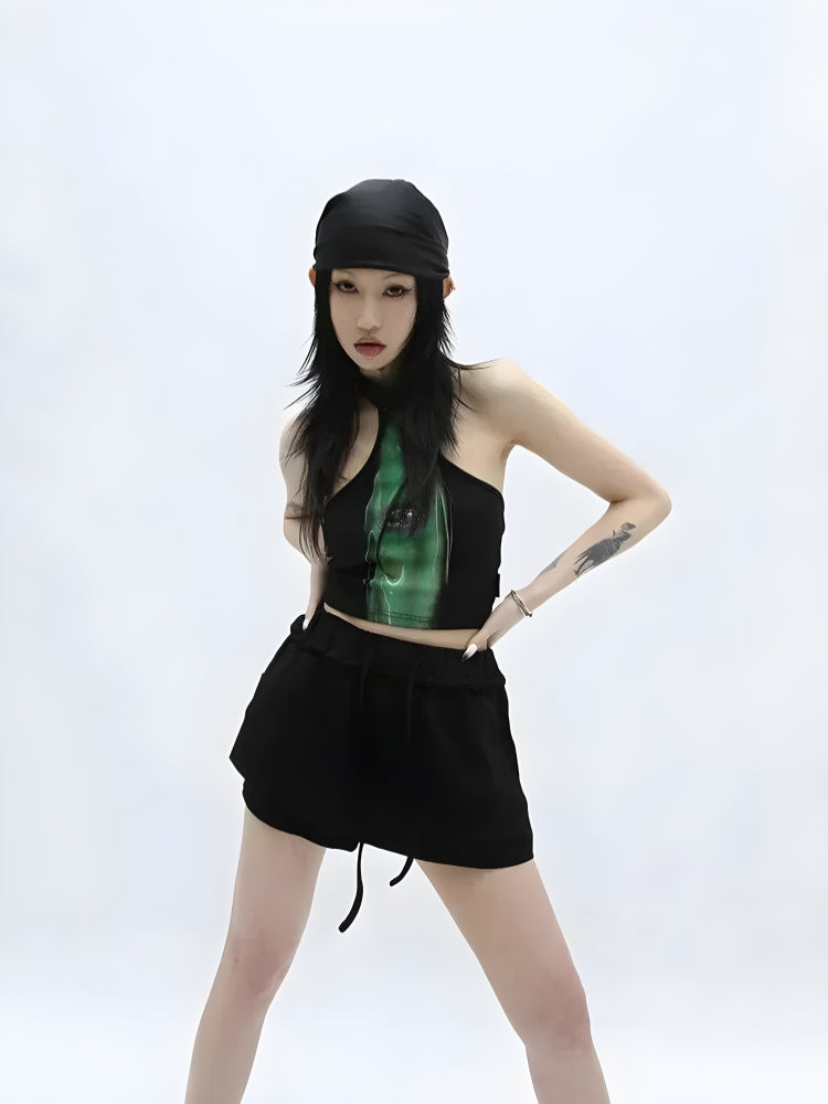 Y2K Cropped Halter Top - KAYSMAR