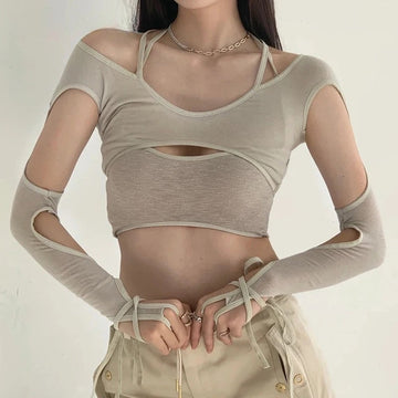 Y2K Cut Out Crop Top - KAYSMAR