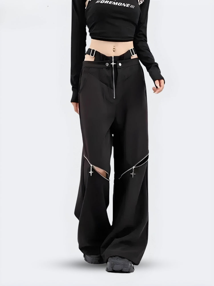 Y2K Cut Out Waist Pants - KAYSMAR