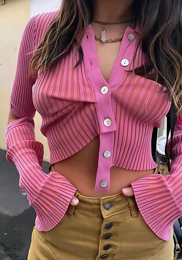 Y2K Detachable Sleeves Crop Cardigan - KAYSMAR