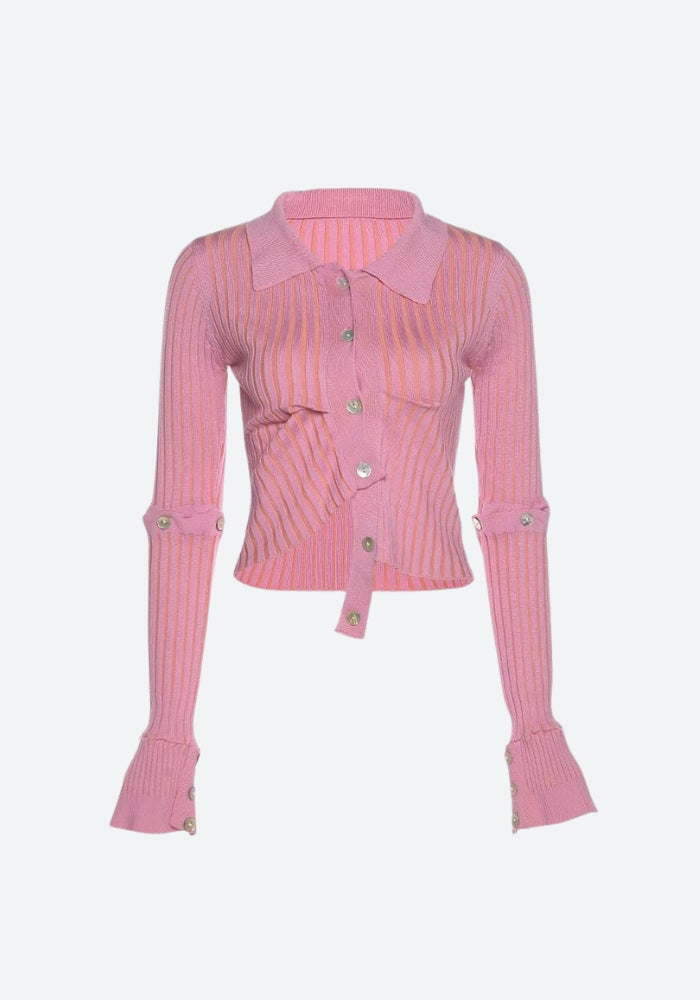 Y2K Detachable Sleeves Crop Cardigan - KAYSMAR