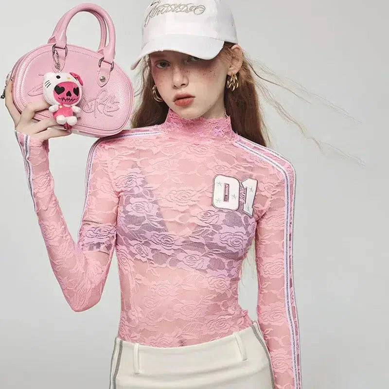 Y2K Embroidered Lace Top - KAYSMAR