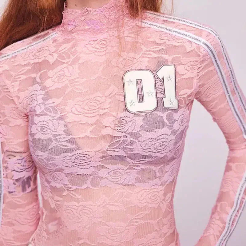 Y2K Embroidered Lace Top - KAYSMAR