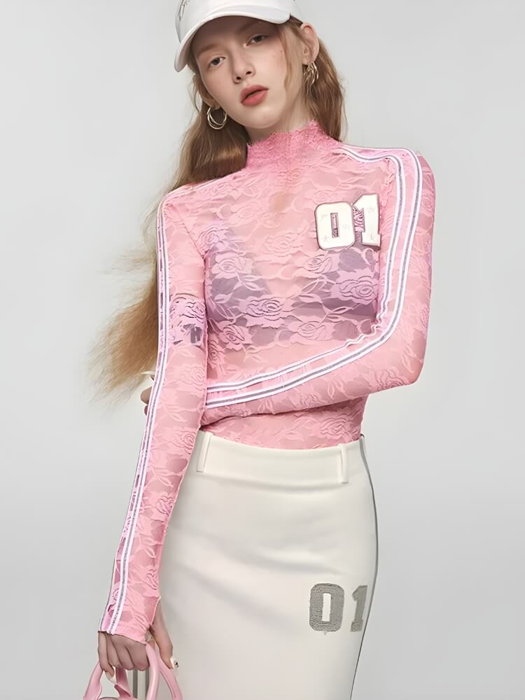Y2K Embroidered Lace Top - KAYSMAR