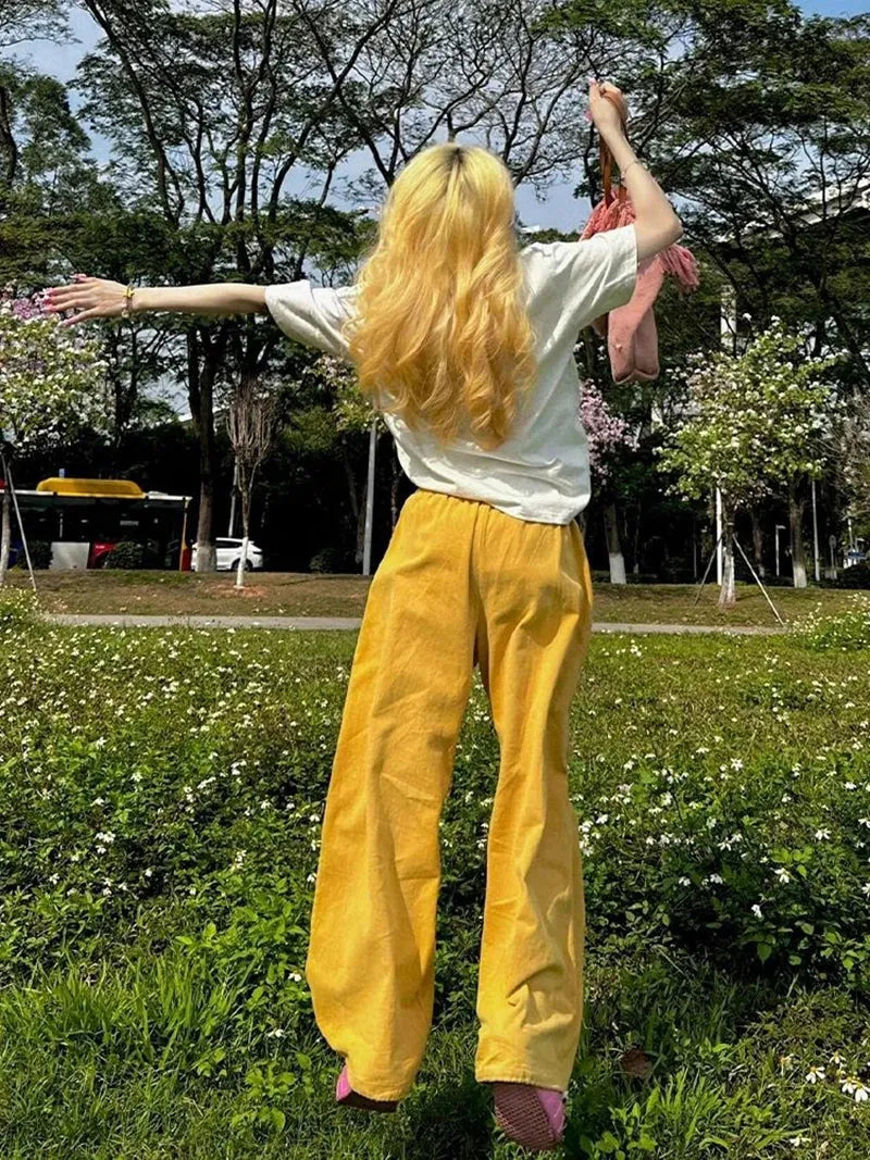 Y2K Embroidered Wide Leg Pants - KAYSMAR