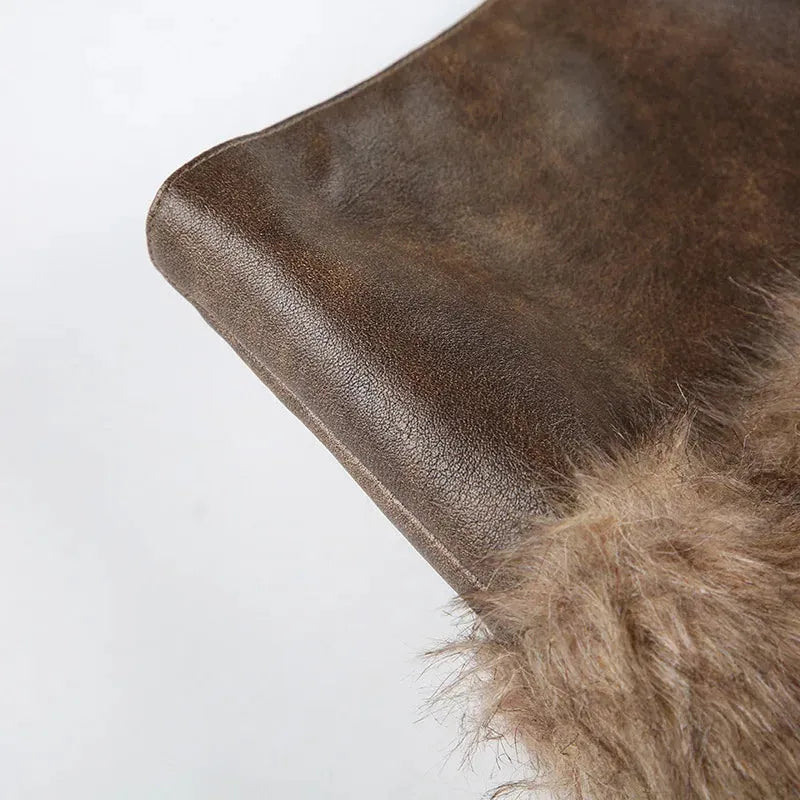 Y2K Faux Fur Mini Skirt - KAYSMAR