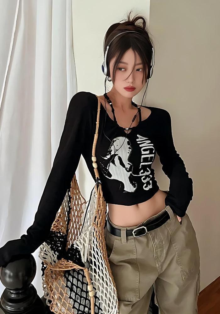 Y2K Grunge Angel 333 Top - KAYSMAR
