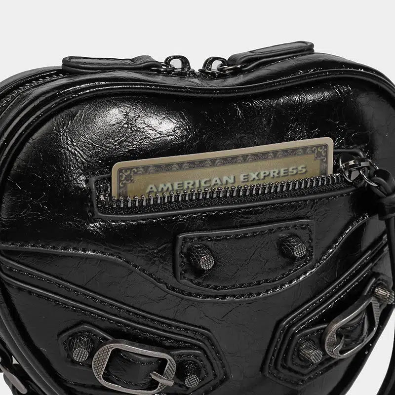 Y2K Grunge Belted Heart Shaped Bag - KAYSMAR