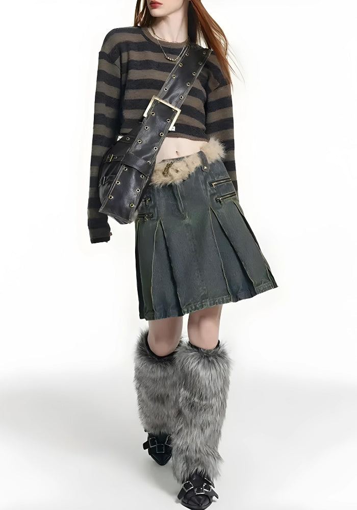 Y2K Grunge Faux Leather Belted Bag - KAYSMAR