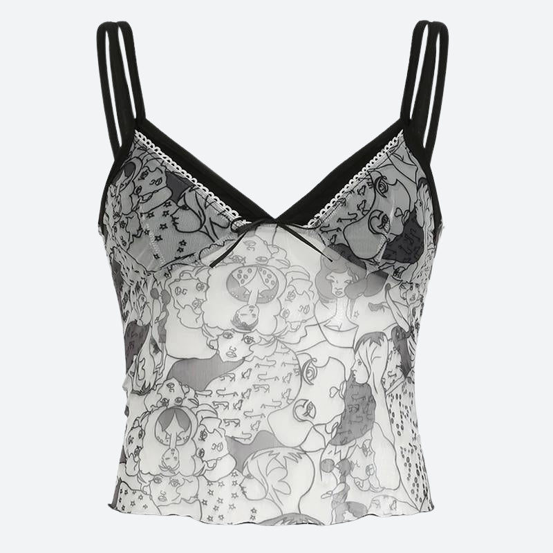 Y2K Grunge Mesh Top - KAYSMAR