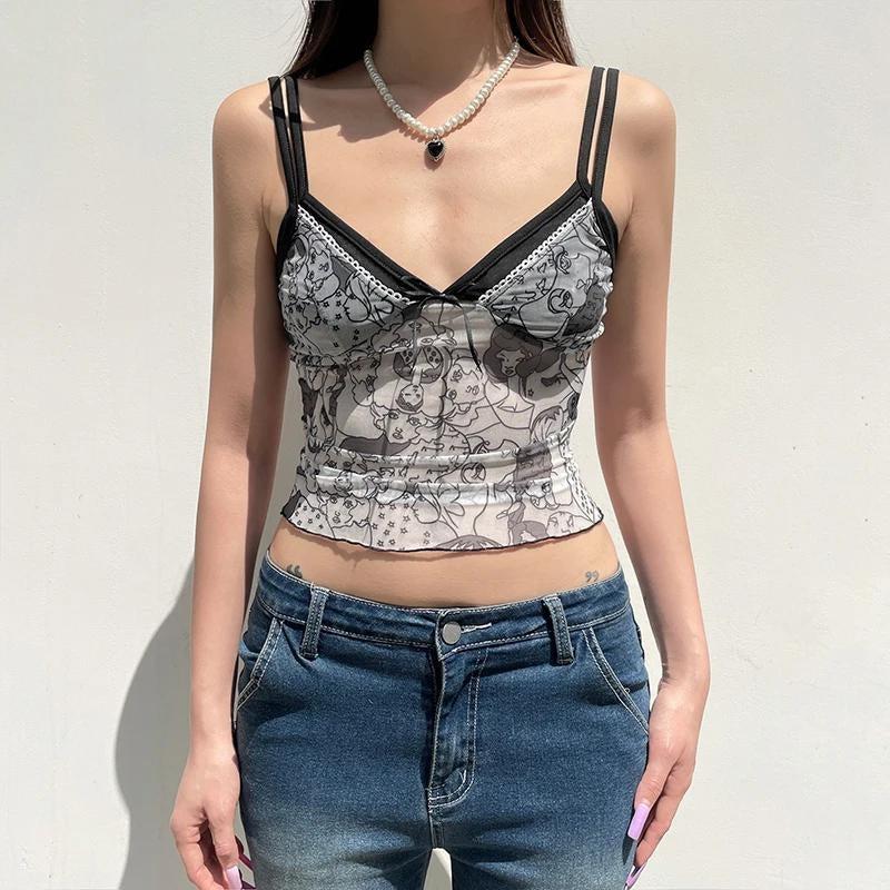 Y2K Grunge Mesh Top - KAYSMAR