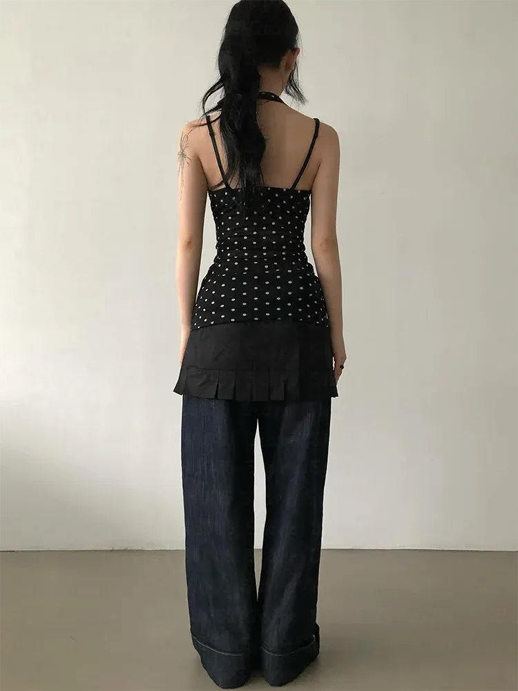 Y2K Halter Neck Polka Dot Top - KAYSMAR