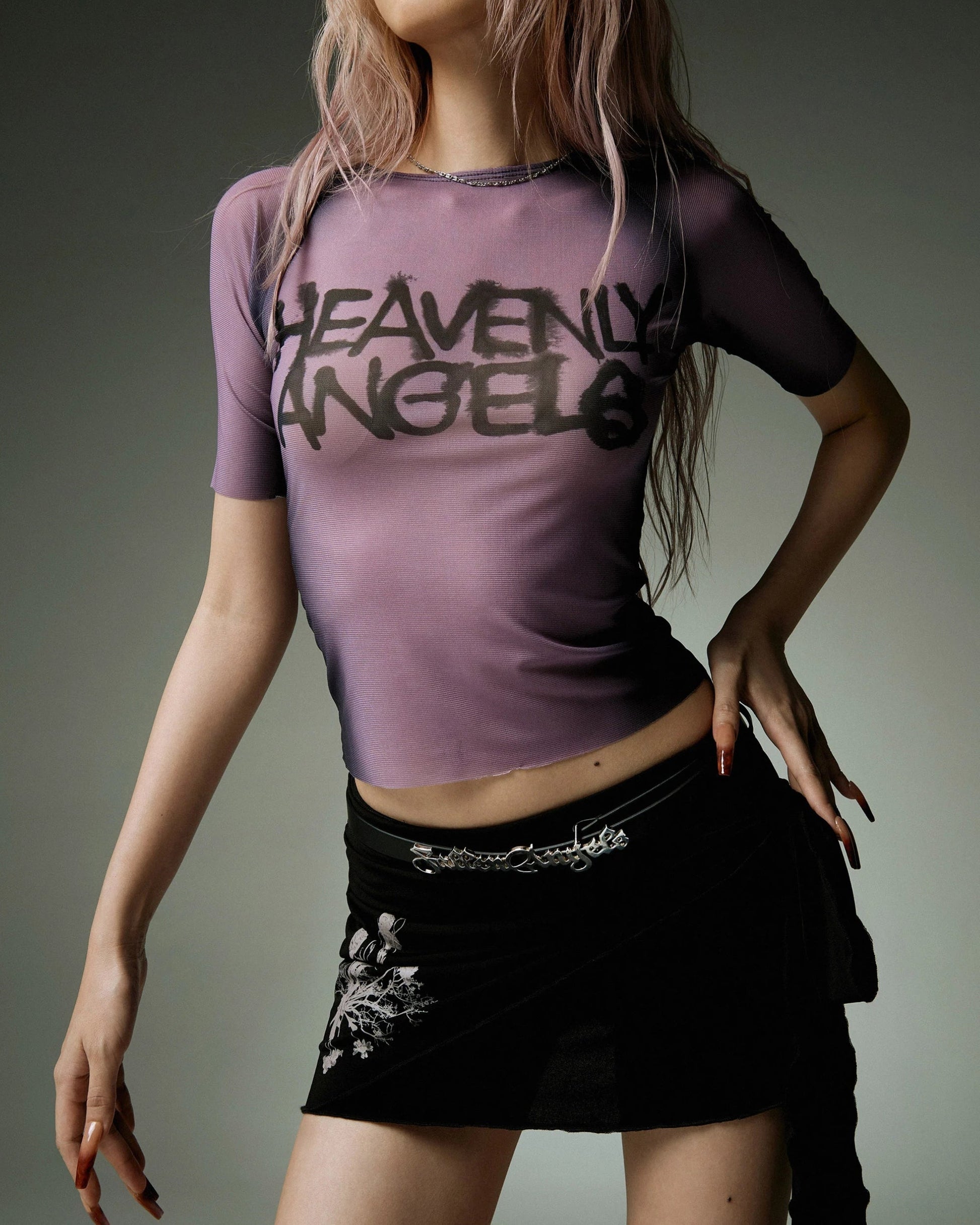 Y2K Heavenly Angels Sheer Top - KAYSMAR