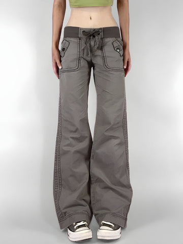 Y2K Low Waist Drawstring Pants - KAYSMAR