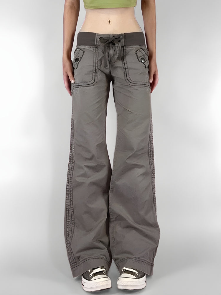 Y2K Low Waist Drawstring Pants - KAYSMAR