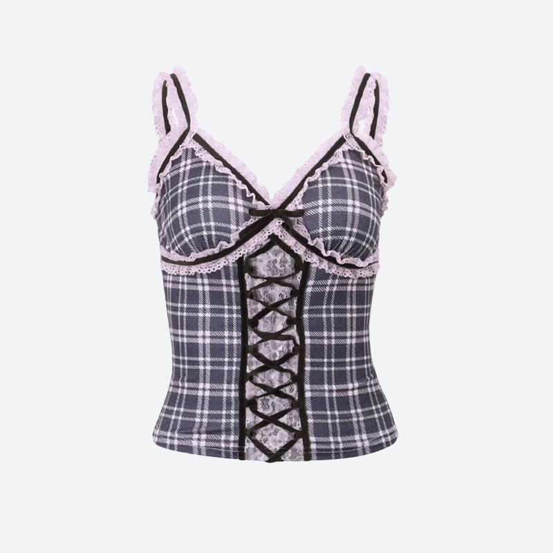 Y2K Plaid Cami Top - KAYSMAR
