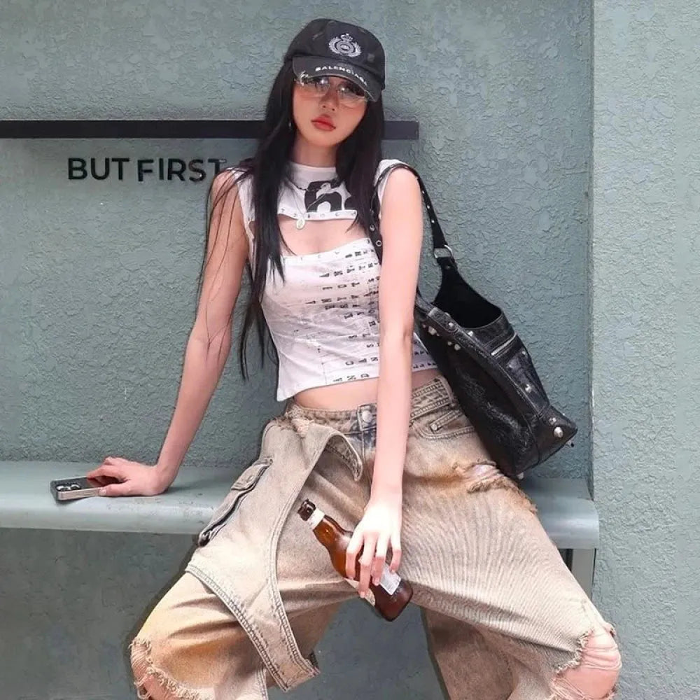 Y2K Printed Cut Out Top - KAYSMAR