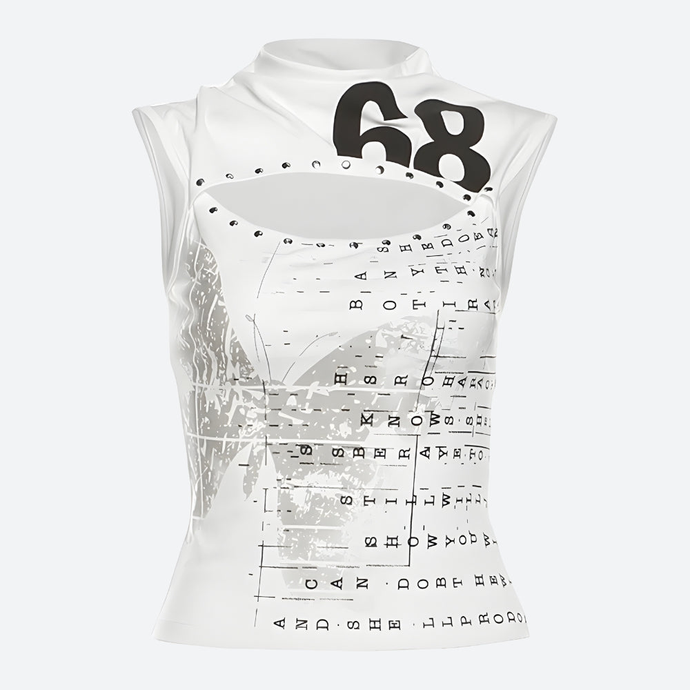 Y2K Printed Cut Out Top - KAYSMAR