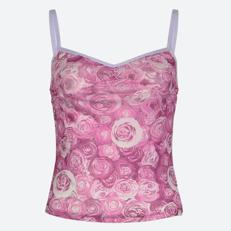 Y2K Rose Mesh Top - KAYSMAR