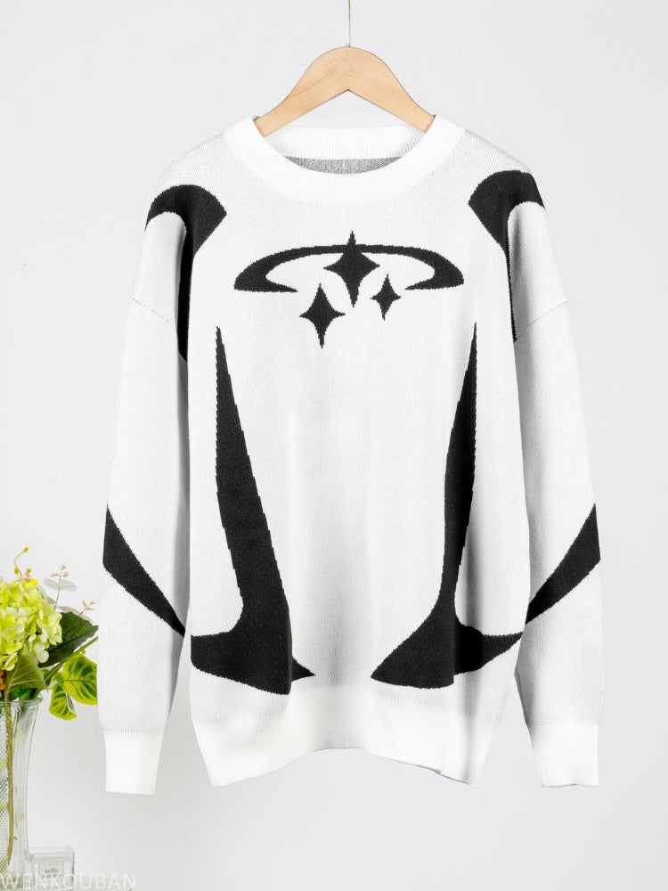Y2K Star Futuristic Knitted Sweater - KAYSMAR