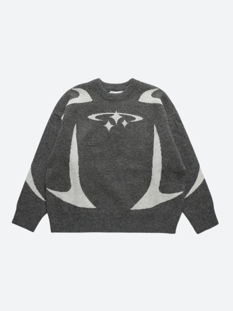 Y2K Star Futuristic Knitted Sweater - KAYSMAR