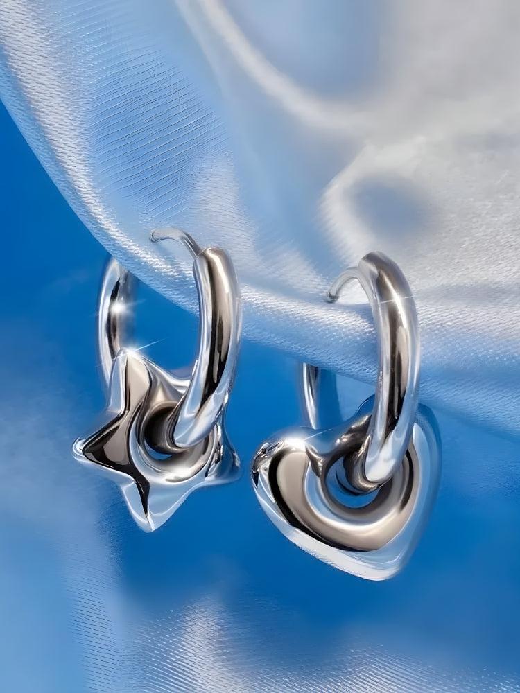 Y2K Star Heart Hoop Earrings - KAYSMAR